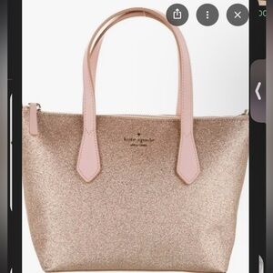 Kate Spade Joeley Large Rose Gold Glitter Tote bag